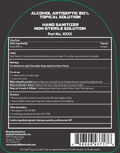 10oz Back Label (Sunbelt Sunmax Hand Sanitizer 10oz Page 2)